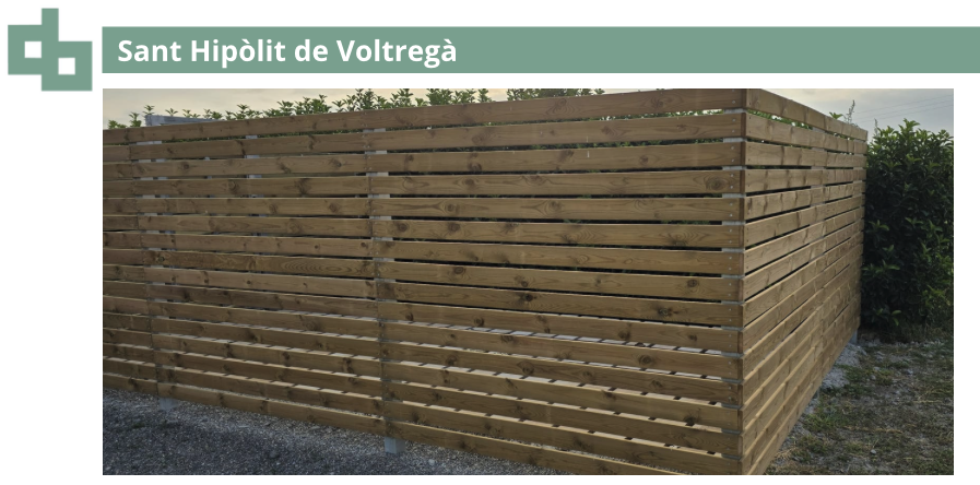 Tancat per a contenidors a Sant Hiplit de Voltreg